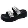 One-word Drag Women 2025 Summer New Versatile Comfortable Lightweight Thick-soled Outer Wear Fashionable One-pedal Casual Cool Slippers