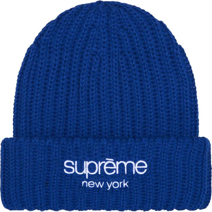 Supreme Chunky Rib Classic Logo Beanie Royal One-Size