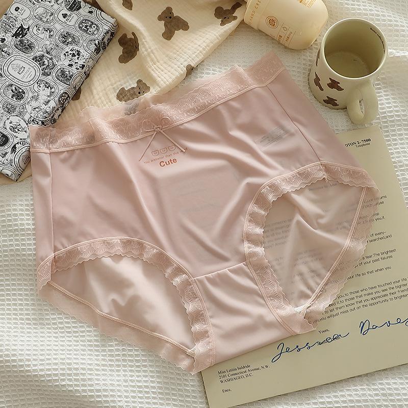 Culotte taille basse pour femme, avec bords noirs en forme de champignon, mignonne, simple, en coton respirant, sous-vêtement triangulaire