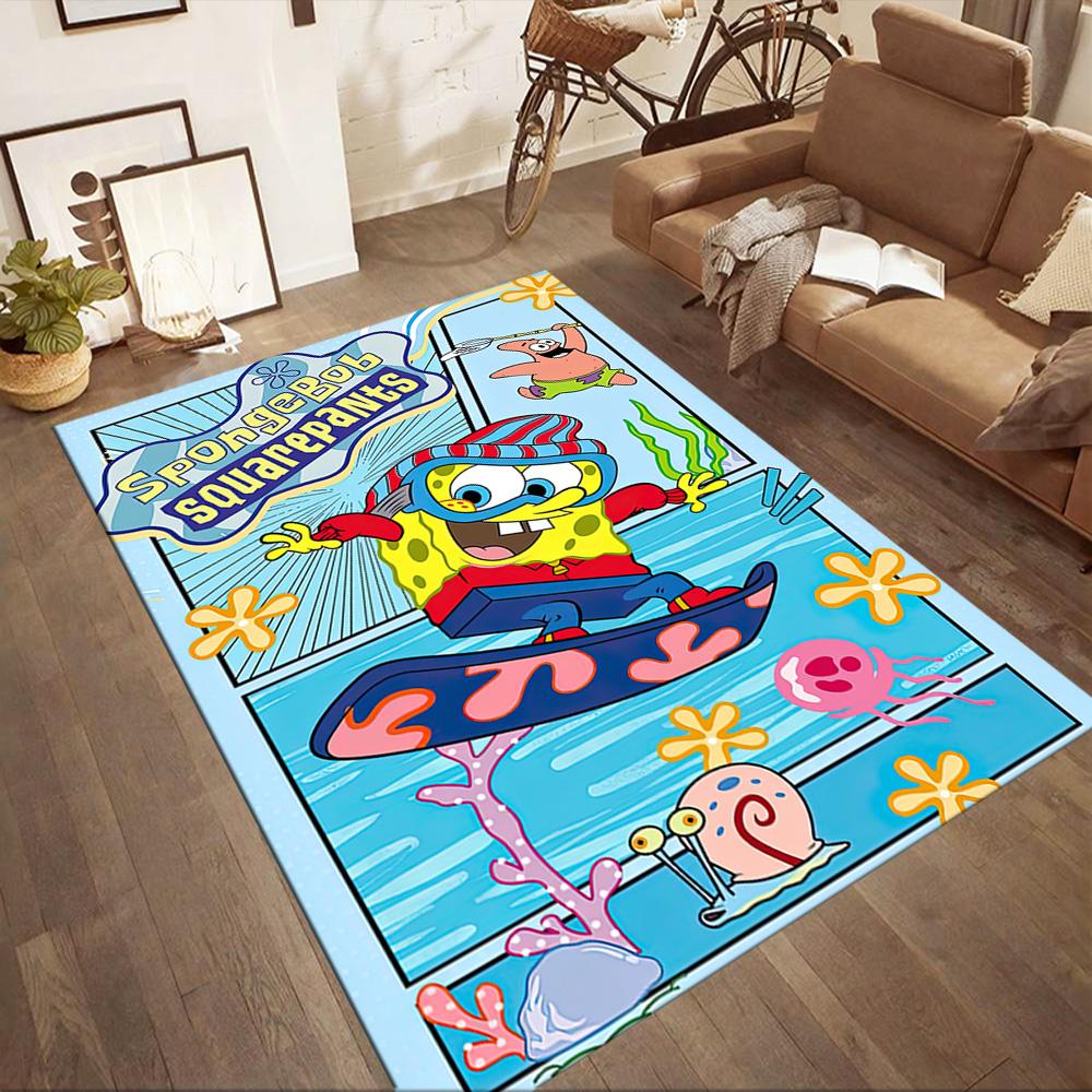 Spongebob And Friends Adventure Square Rugs Are a Great Choice for Living Rooms, Bedrooms, Home Décor, and As Gifts.