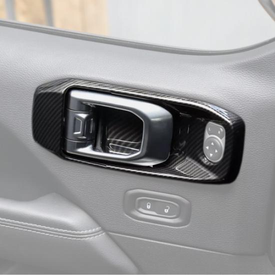 For Jeep Gladiator JT/JL 18-25 Carbon Fiber Interior Door Handle Bowl Cover Trim
