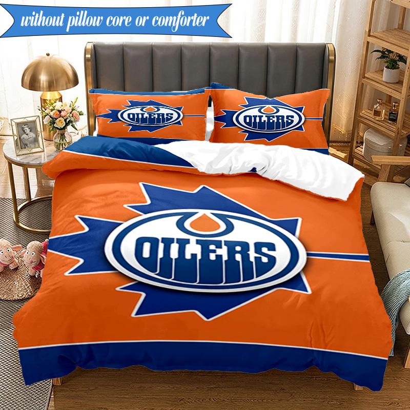 3PCS Energetic Oilers Team Spirit Bedding Set,Including 1pc Duvet Cover And 2pcs Pillowcases Perfect for Bedroom, Dormitory, Fan Christmas gift