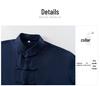 Men's Chinese Style Long-Sleeve Tang Suit Set with Frog Buttons - Retro Tea & Tai Chi Two-Piece