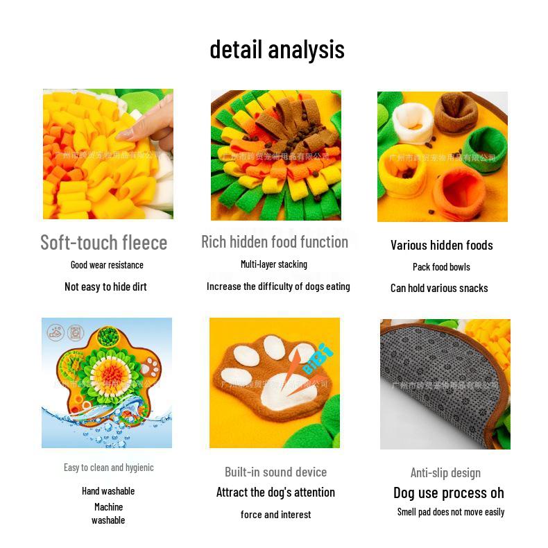 Duża mata do węszenia dla zwierząt: Zabawka DIY i Podkładka dla Kotów i Psów - Koc na Jedzenie i Posiłki