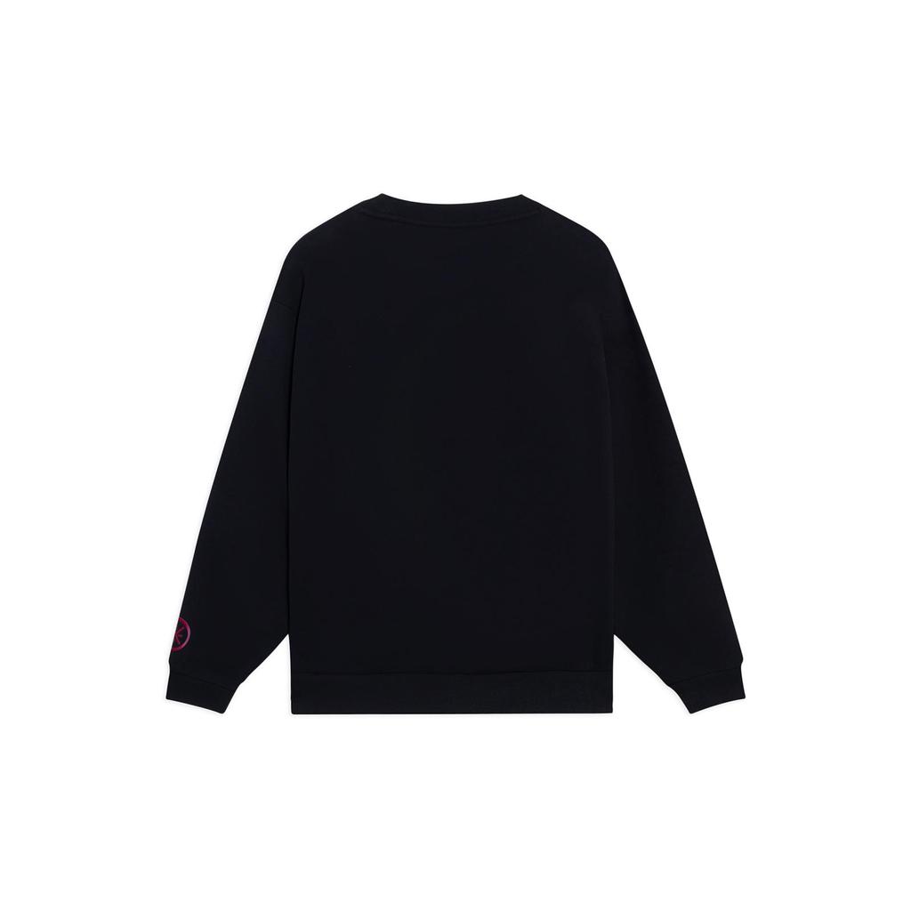 Li Ning Sweatshirts Unisex Black Crew Neck Moderate Regular AWDT147-1