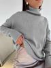 Turtleneck Knitted Sweater Women's Autumn and Winter Thickened Solid Color Loose Long-sleeved Pullover Sweater Women's Hot Words
