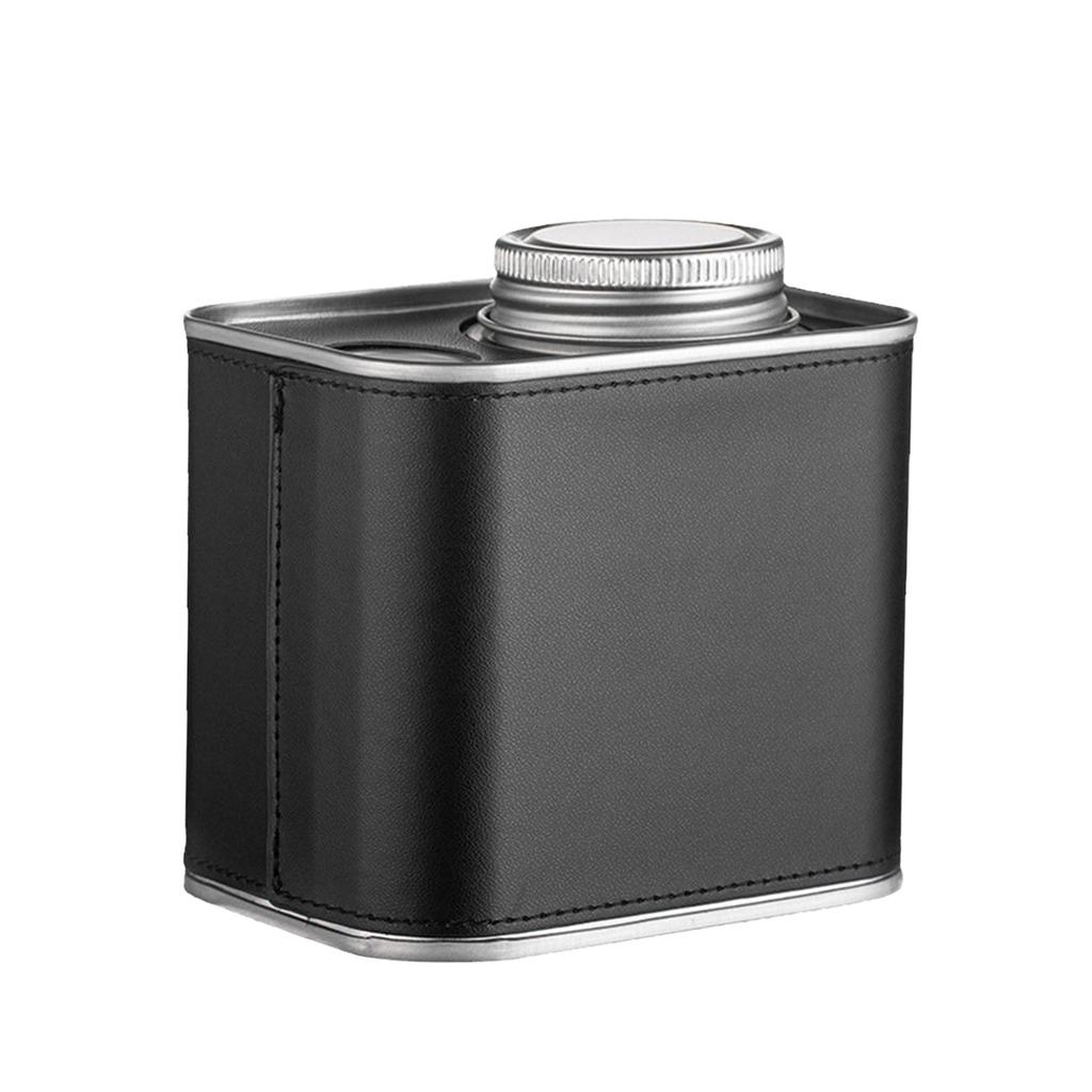 Coffee Canister PU Leather Storage Organizer for Grain Loose Tea Rice Black