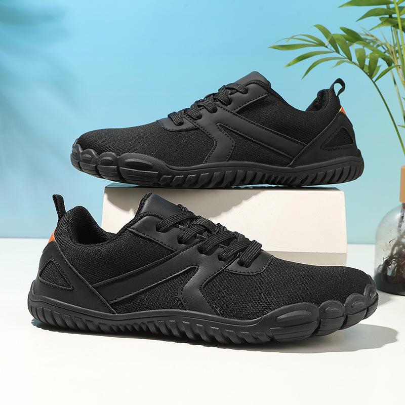 Breite Zehen Barfuß Flyknit Schuhe: Atmungsaktives, rutschfestes Freizeit-, Sport- und Wanderschuhwerk.