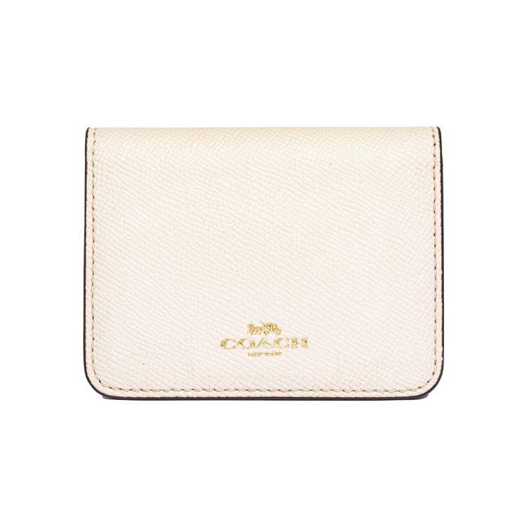 Coach Card Case 10 Snap Leather Mini Wallet Women wallets Pure-White 2992G-GDHA Gift Box Set Basic SetYellow Box 15990₽