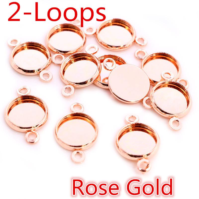 8-25mm Single/Double Loops Round Cabochon Base Tray Bezels Blank Setting Supplies For Jewelry Making Findings Bracelet Pendant