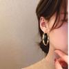 Charm Fashion Gold Color Geometric Hollow Circle Hoop Earrings for Women Charm Stainless Steel Zircon Dangle Party Jewelry Gift