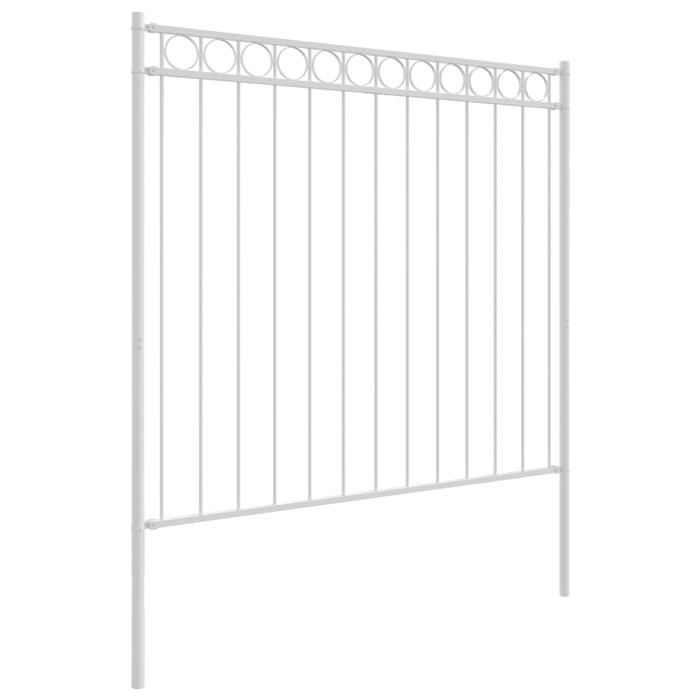 Clôture de jardin vidaXL blanche 1,7x1,2 m en acier 42003924