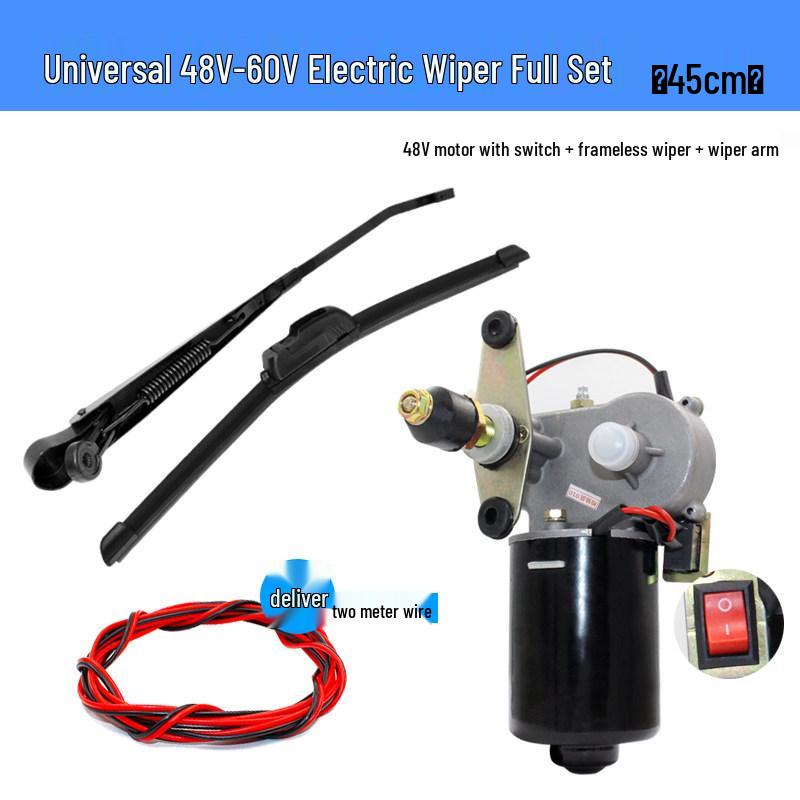 Motor de limpiaparabrisas para triciclo eléctrico - Sin marco 12V 30W para vehículos agrícolas