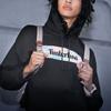 Timberland Linear Logo Print Loose Fit Sports Hoodie Women Hoodies Black A25FZ-001