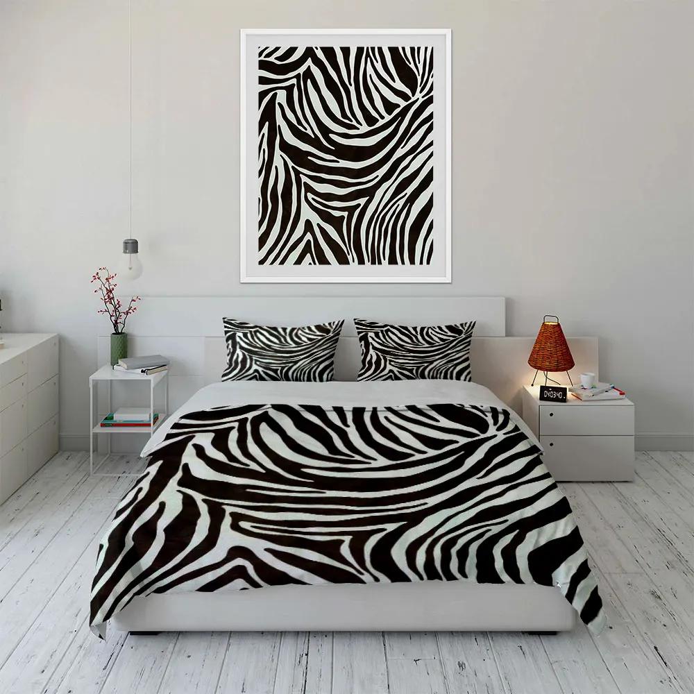 Zebra Pattern Three-Piece Set Multiple Sizes Kid's and Adults' Bedroom Exquisite 3PC Bedding Set Gift