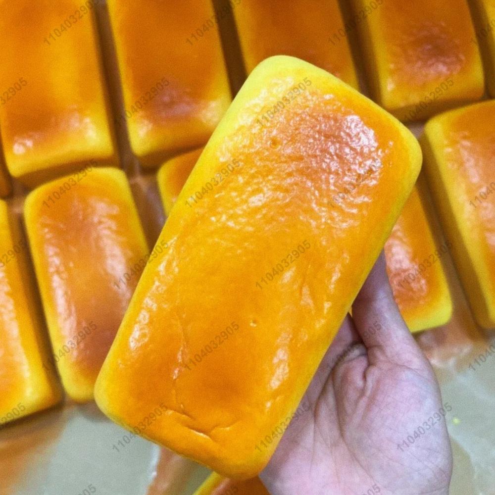 Cheese Cake Bread Slow Rising Moist Squishy Toy Grilled Rice Cake Fidget Toys Anti Stress ASMR Sensory Toys for Kids & Adults