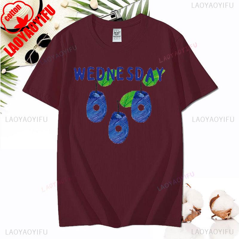 Tričko Unisex Hladová housenka Vtipné Tričko s potiskem pro milovníky knih Hladová housenka Ovoce Tričko Topy