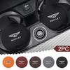 2PCS Car Water Cup Pad Coaster Non Slip Mat Interior Accessory For Bentley Continental GT MULLINER Bentayga Flying Hurtling Spur