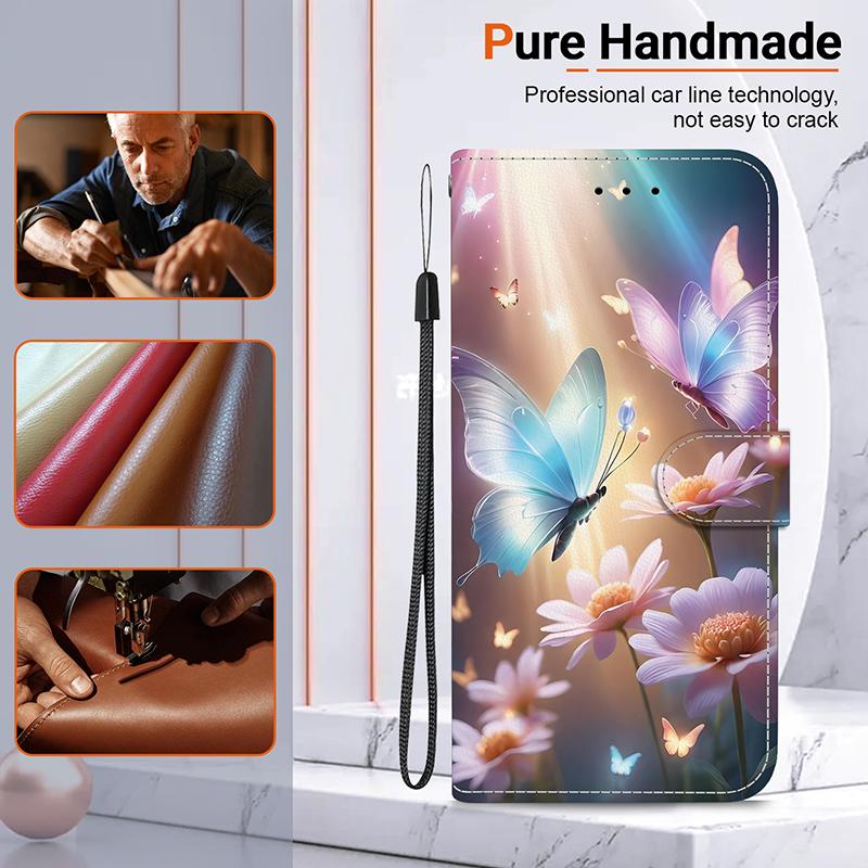 Stand Flip Wallet Case for Xiaomi Poco X6 X3 PRO X7 X6 5G X5 X4 PRO 5G X4 GT X3 NFC X3 GT Flip Painted Pattern Wallet Case