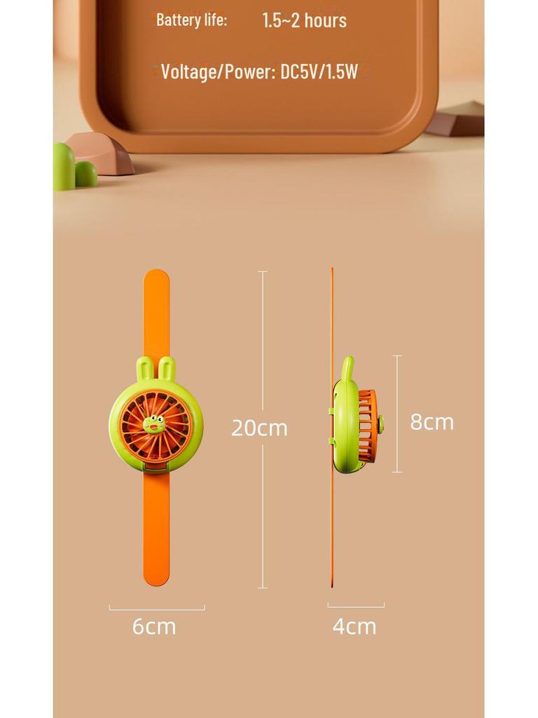 Kids' Cartoon USB Rechargeable Handheld Mini Fan - Cute, Portable Gift for Students