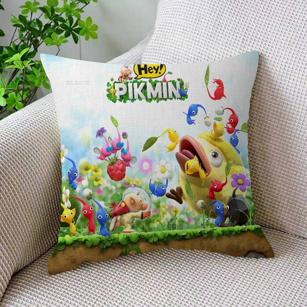 Pikmin Spel Anime Kudde Anime Kudde Soffa Säng Huvudkudde Överdrag Kuddfodral 45x45 Cm Mode