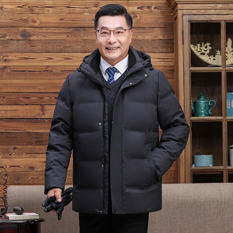 2025 Middle-aged and Elderly Down Jacket Men's Dad Wear Thickened Winter Style Father Grandpa Outfit Plus Size Short Warm Jacket