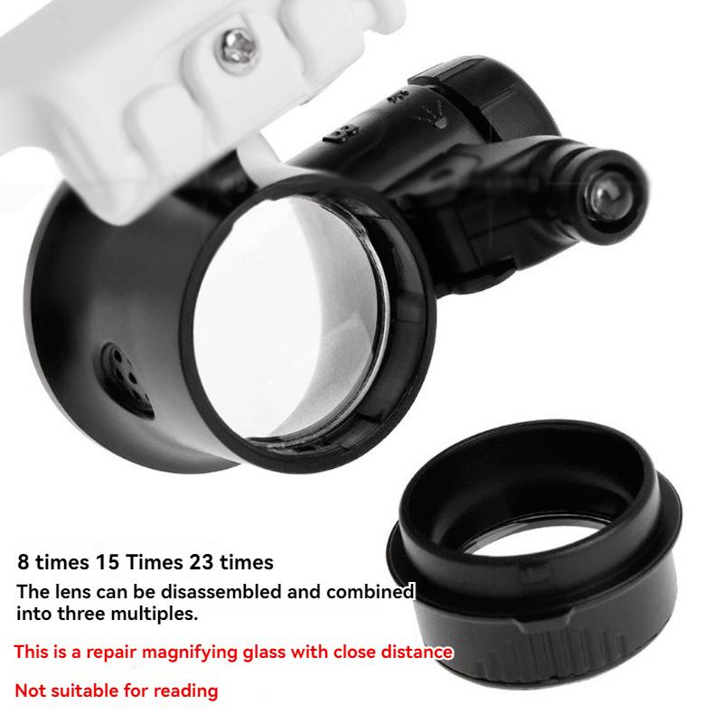 1PC Head Magnifier Clock Repair Engraving Glasses Antique Jewelry Identification 3 Group Magnification Led Lights