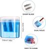 Improved manual pencil sharpeners with double hole in color 2 blue Compact handheld for kids and adults school and office use students and hom