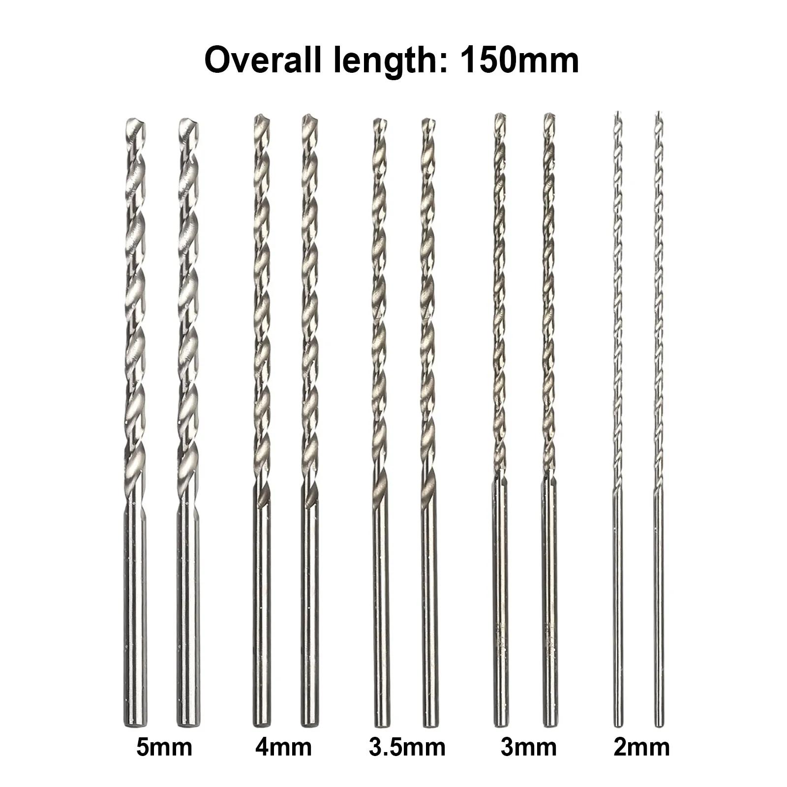 

10Pcs HSS Twist Drill Bit Set Round Shank Impact Drill 2mm 3mm 3.5mm 4mm 5mm Drill Extra Long 150mm Hole Opener Power Tools