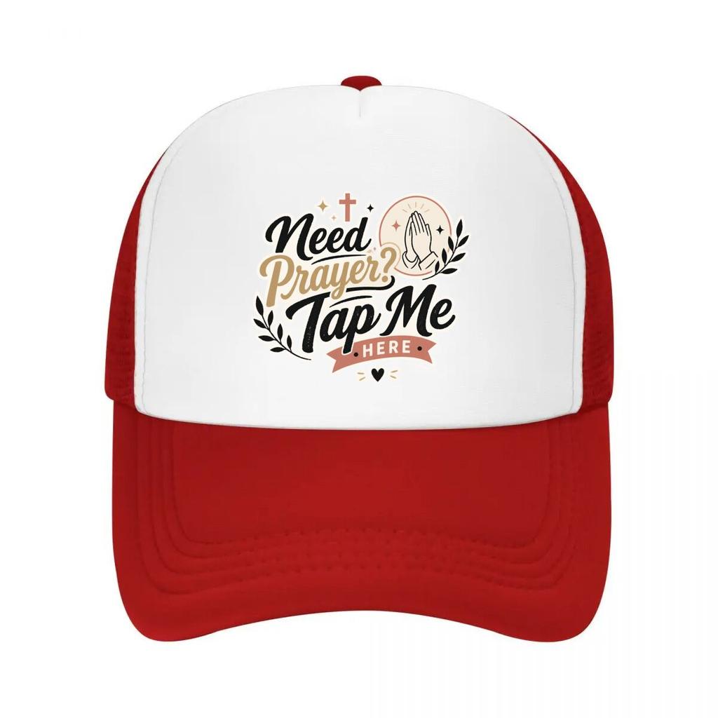 Tap Me For Prayer Faith Design Mesh Baseball Cap Casual Hat Outdoor  For Womens Unisex FeUnisex