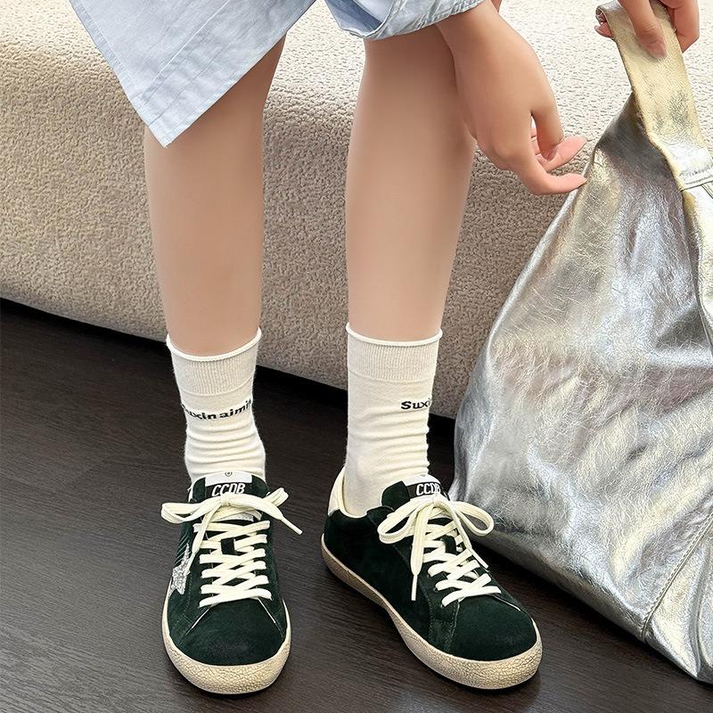Star little white shoes women's autumn new retro old versatile board shoes student street shooting casual shoes tide