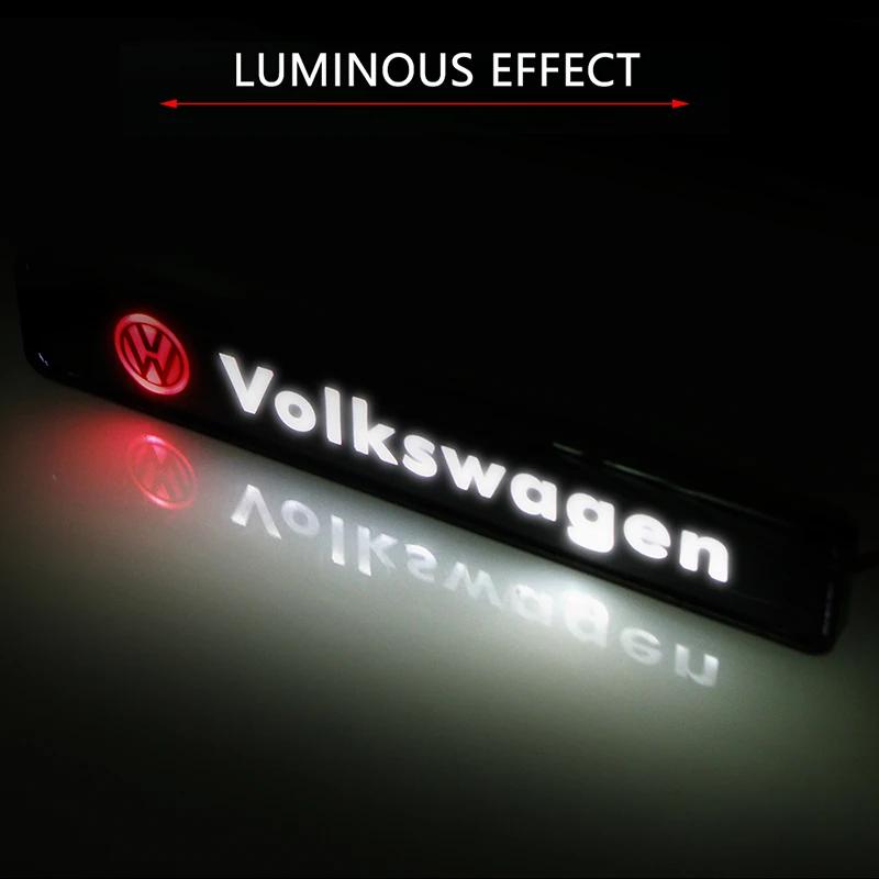 Car Decorative Light LED Front Hood Grille Emblem Badge Decor For Volkswagen Jetta MK5 MK6 Golf-4 5 6 7 Passat 3B7 601 171 B5 B6