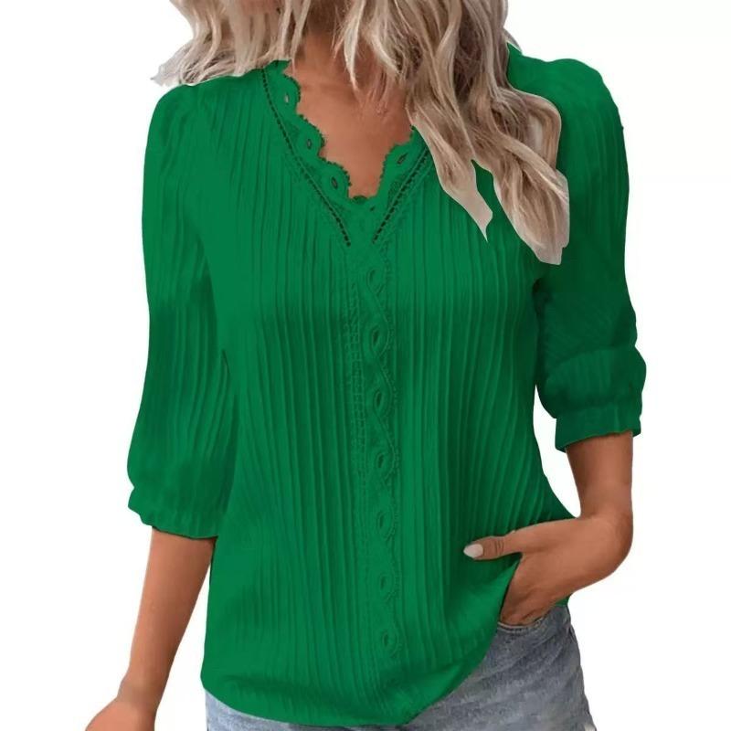 BITCED Women's Fashion Casual V-Neck 1/2 Sleeves Blouses & Shirts