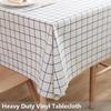 1pc Fashion Classic Rectangular Cotton Linen White Check Washable Tablecloth Vintage Dinner Picnic Table Cloth Cover Home Decor