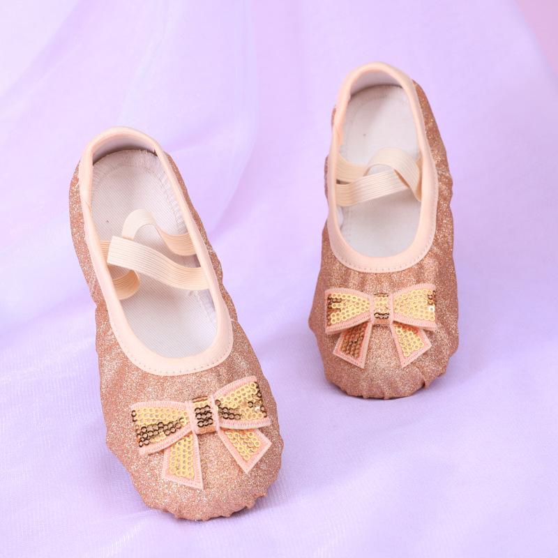 

Children s Ballet Dance Soft Soled Practice Shoes Colored Bow Girls Ballet Performance Cat Claw Dance Yoga Flat Shoes 39