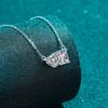 Sterling Moissanite Heart Lock Necklace Women Sparkling Square Candy Pendant Simple Elegant Choker Chain