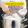 Extra Thick Stainless Steel Home Steamer Pot - Energy-Saving, Non-Flavor Transferring Multi-Layer Basket