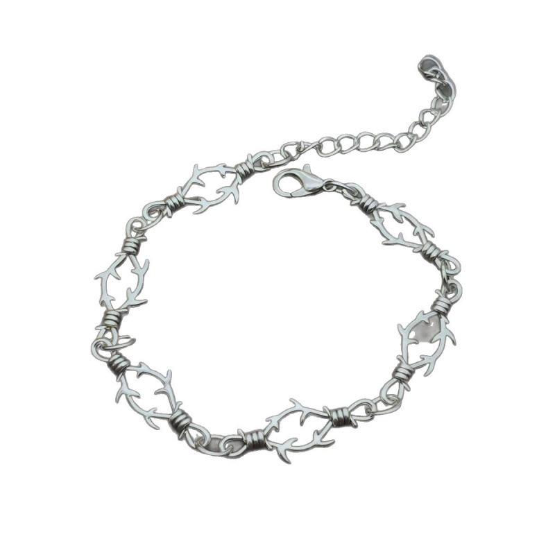 Pulsera y Collar de Espina de Cruz: Joyería Metálica Punk Retro de Moda para Hombres y Mujeres
