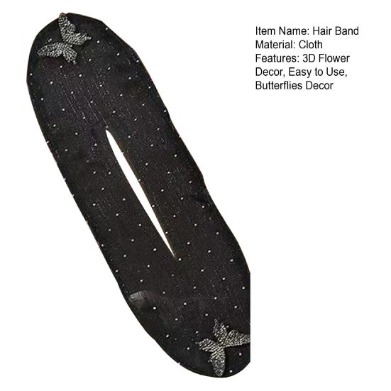 Hair Band Easy to Use French Spiral Hair Tie with 3D Mesh Yarn Flower Decor Wire Bun Maker Hair Accessories