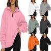 European and American Women's Clothing 2025 Autumn and Winter New Amazon Casual Tops Half-Zip Pullover Long-Sleeved Sweatshirts for Women