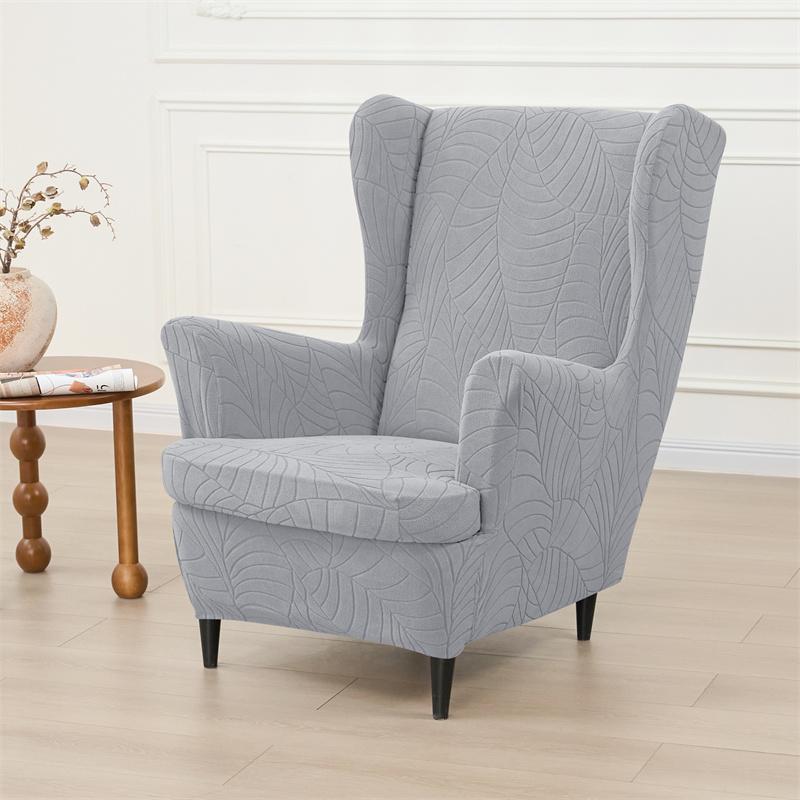 Coprisedia a Orecchie Elasticizzato Nordico con Motivo a Foglie Jacquard Copridivano con Copricuscino Seduta Copritavolino Lavabile Decorazioni per la Casa