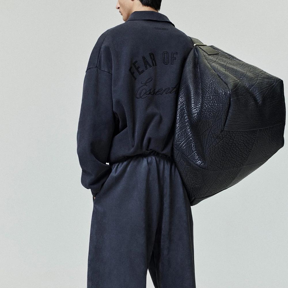 Fear of God Essentials Embroidered Classic Polo Sweatshirt Vintage Black Men Tops 192HO252042F