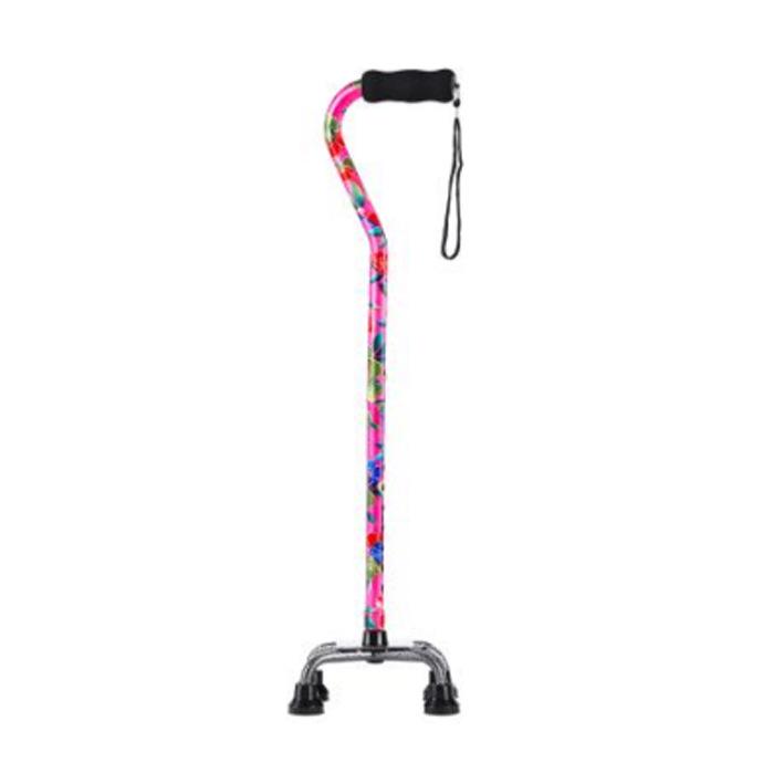

Patterned Lightweight Folding Tripod Cane with Non-slip Rubber Handle for Seniors