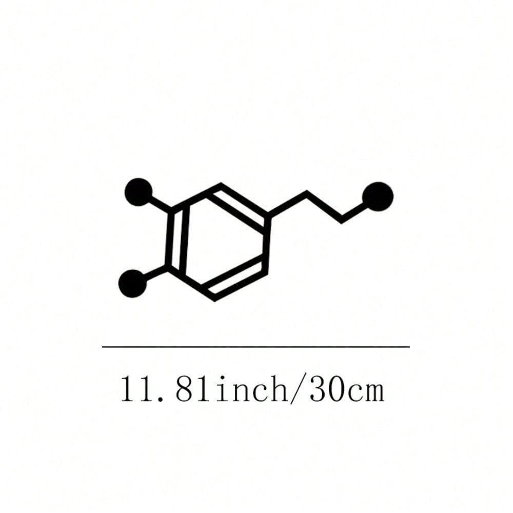 Dopamine Molecule Metal Wall Art Minimalist Neuroscience Decor for Home Office Lab