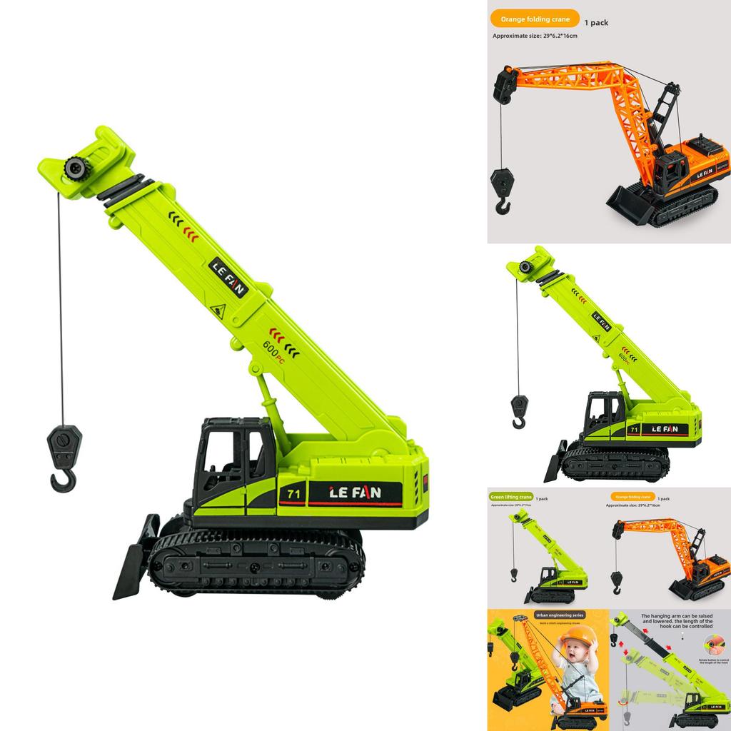 Engineering Crane Inertia Toy Car With Push And Go Function For Kids Ages 3 To 6