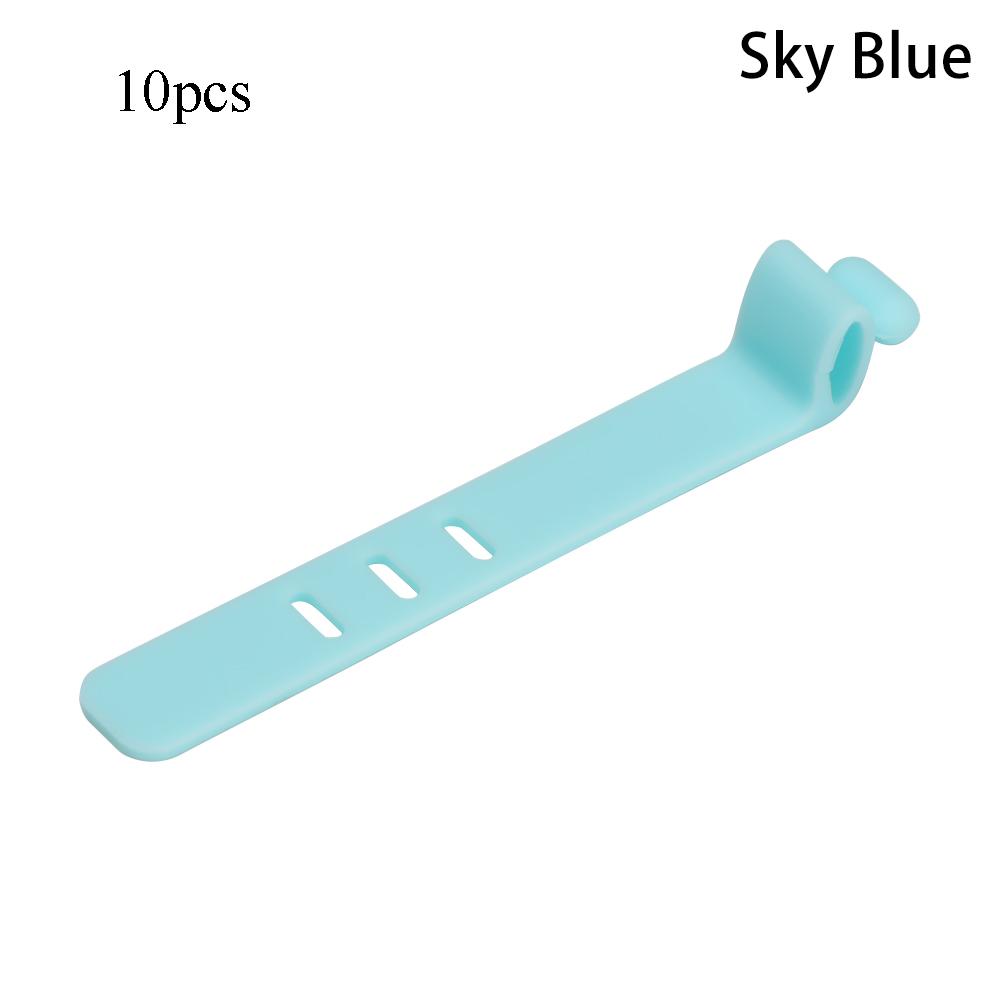 10pcs Soft Headphones Storage Holder Cable Winder Earphone Cable Ptotector Cord Clip USB Wire Tie