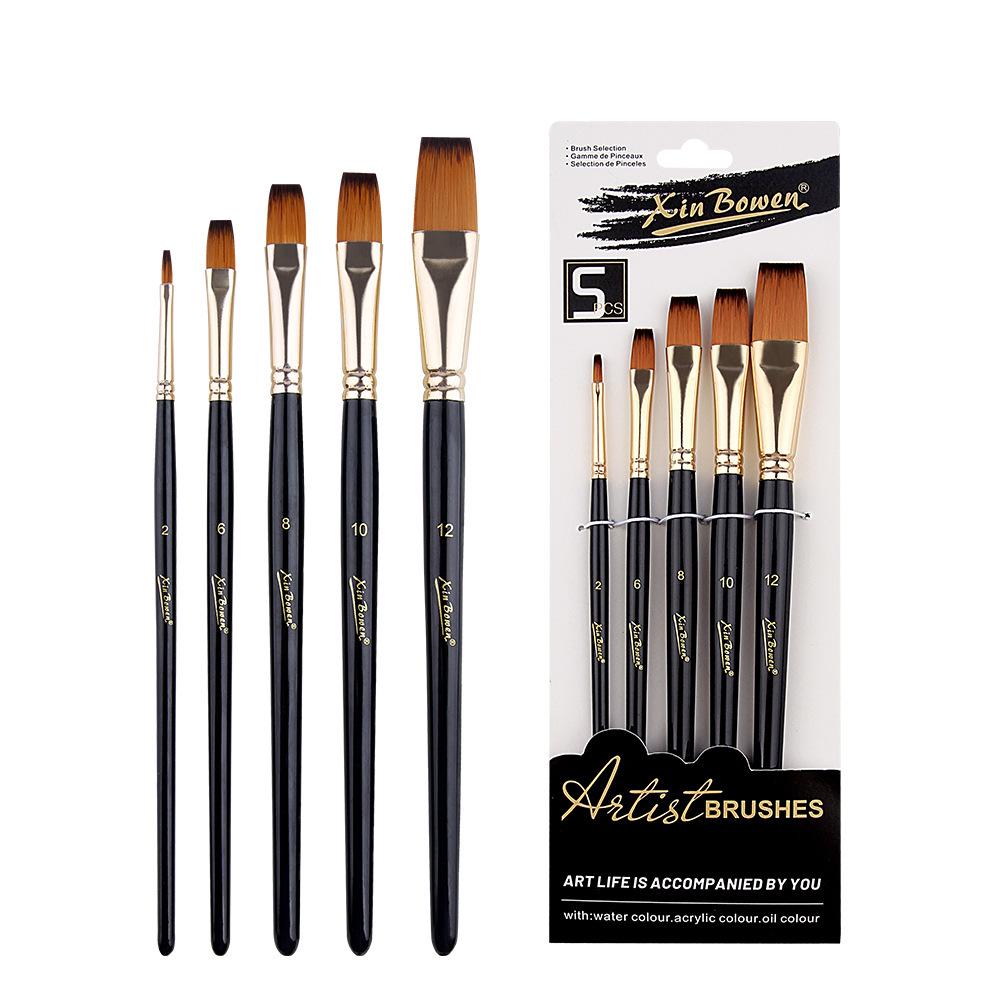 10-Piece Nylon Oil & Acrylic Paint Brush Set for Students