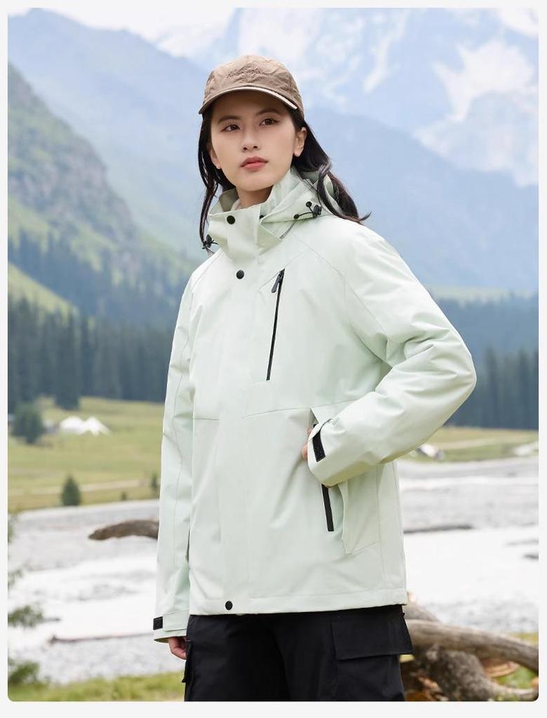 2024 Unisex 3-in-1 Windproof Outdoor Jacket with Detachable Fleece Lining for Autumn and Winter