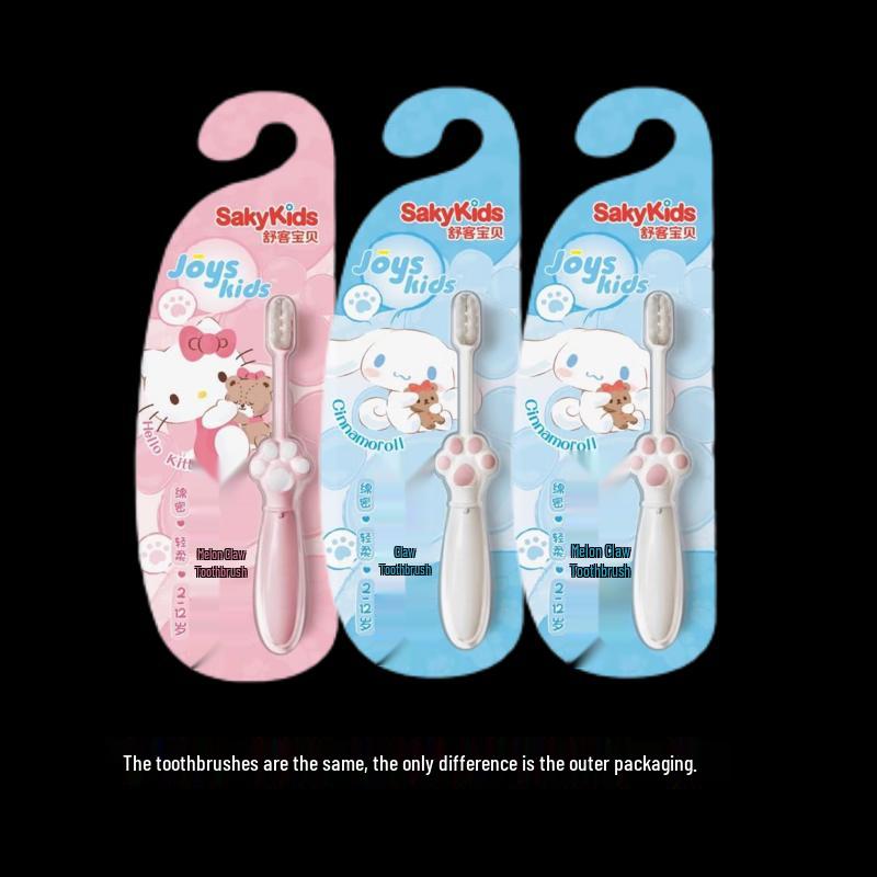 Shuke Kids Soft Bristle Cat Claw Toothbrush (3-Pack)