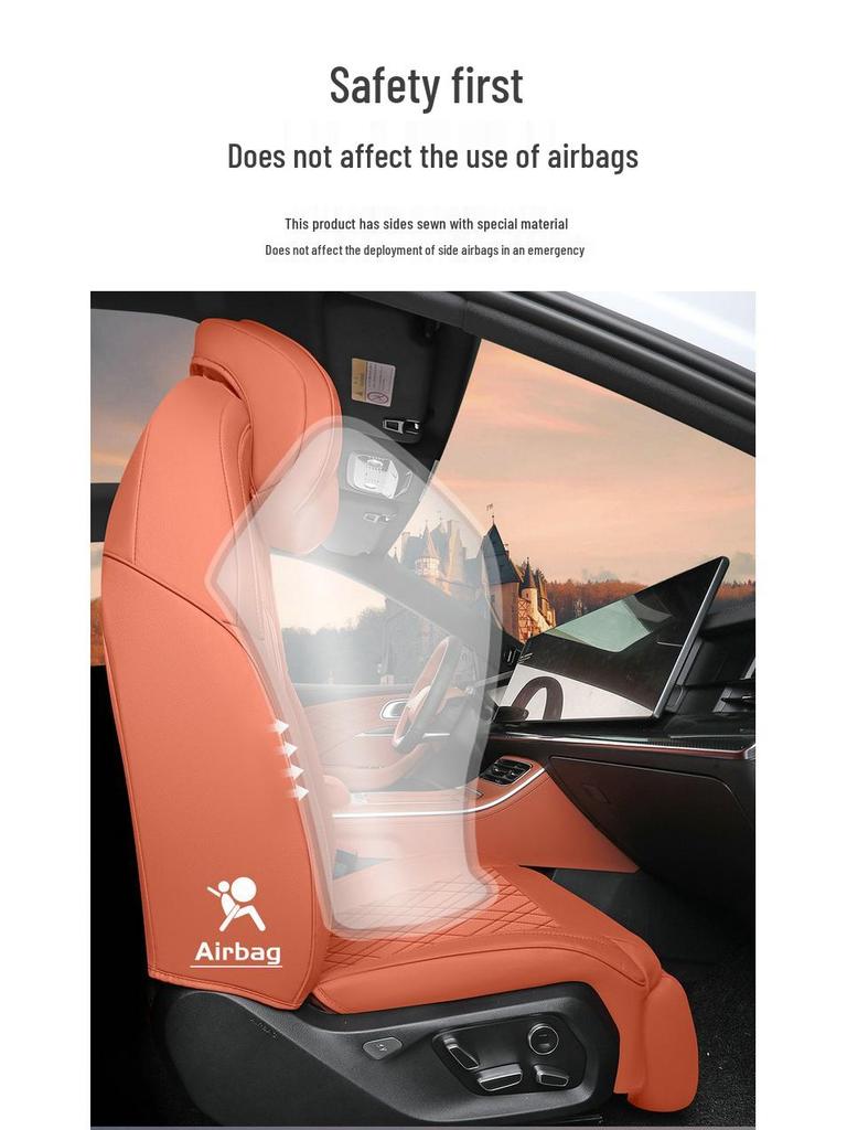 Nezha L Car Seat Cushion - New Model, Full Leather, Universal for All Seasons